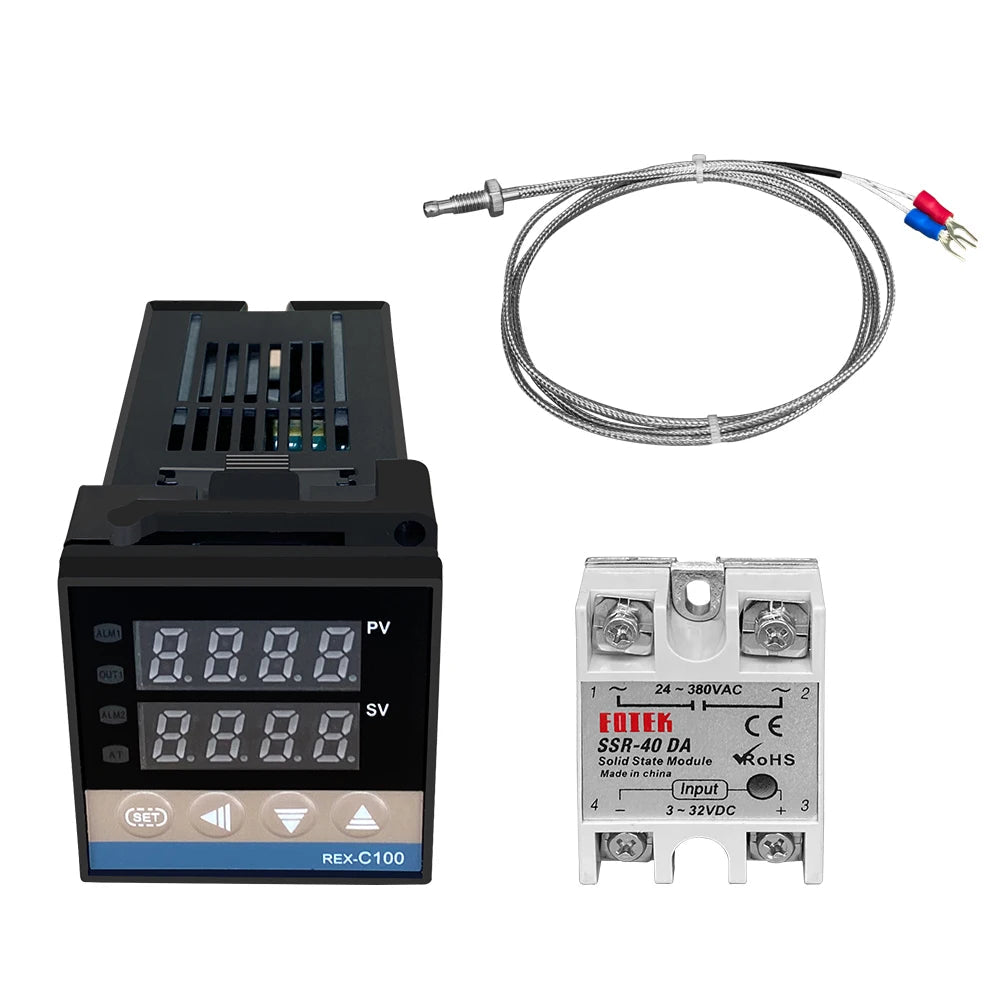 REX-C100 Digital PID Controller with SSR & K-Type Thermocouple