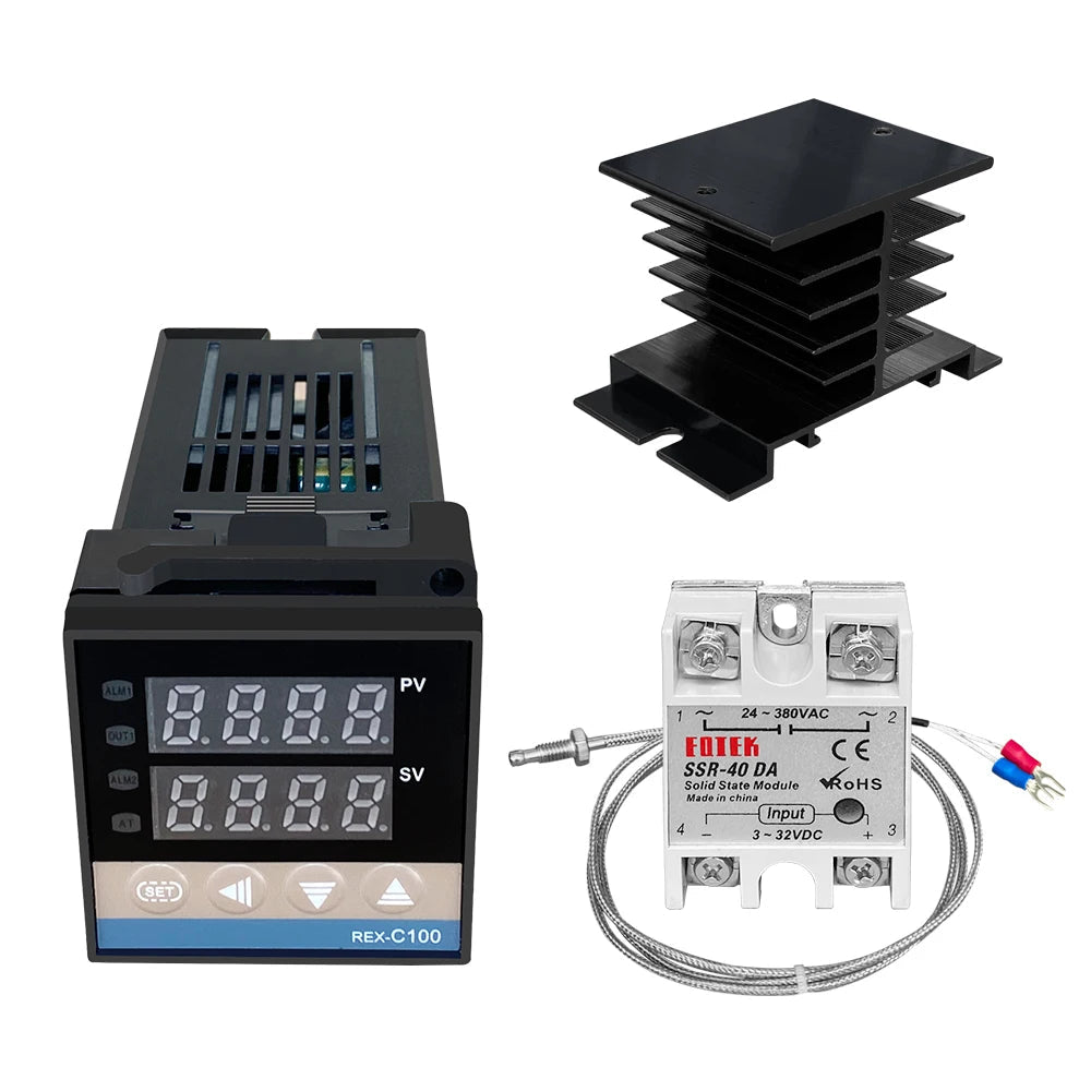 REX-C100 Digital PID Controller with SSR & K-Type Thermocouple