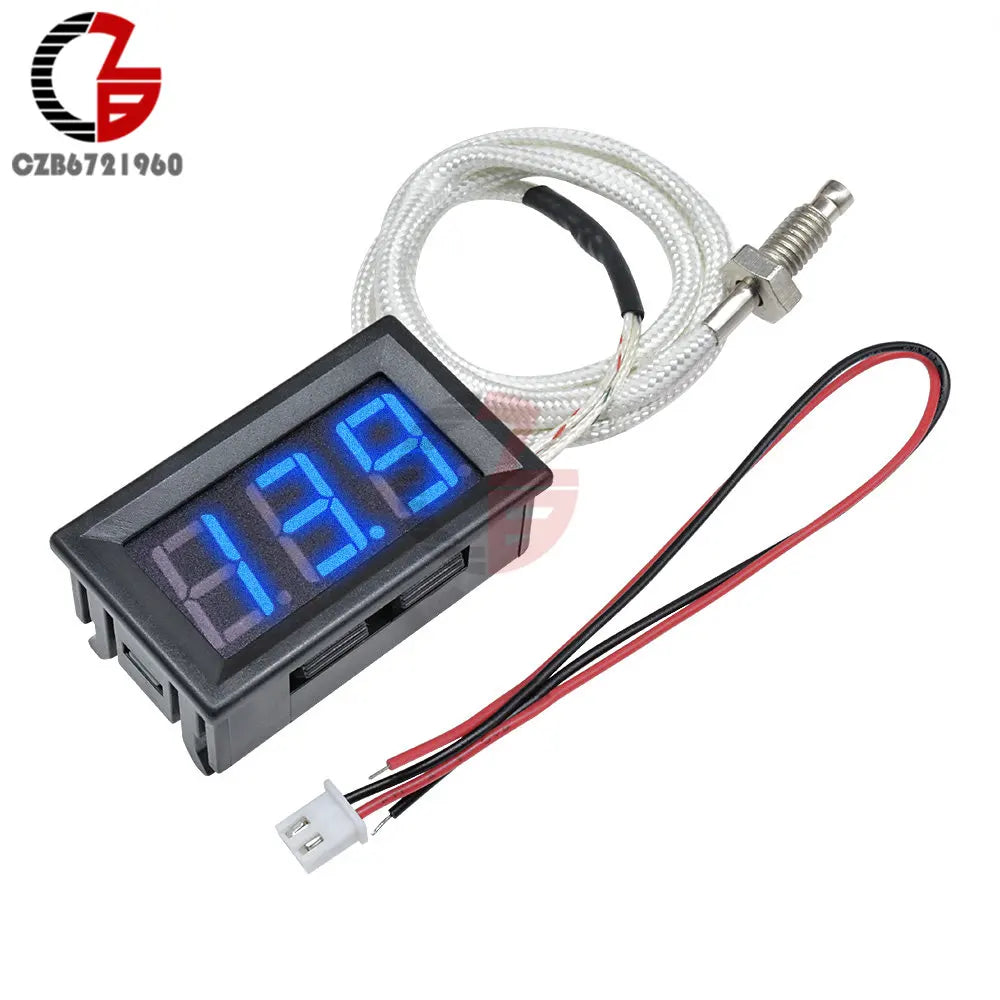 12V Digital K-Type M6 Thermocouple with Thermometer (800°C Max)