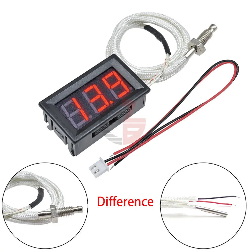 12V Digital K-Type M6 Thermocouple with Thermometer (800°C Max)
