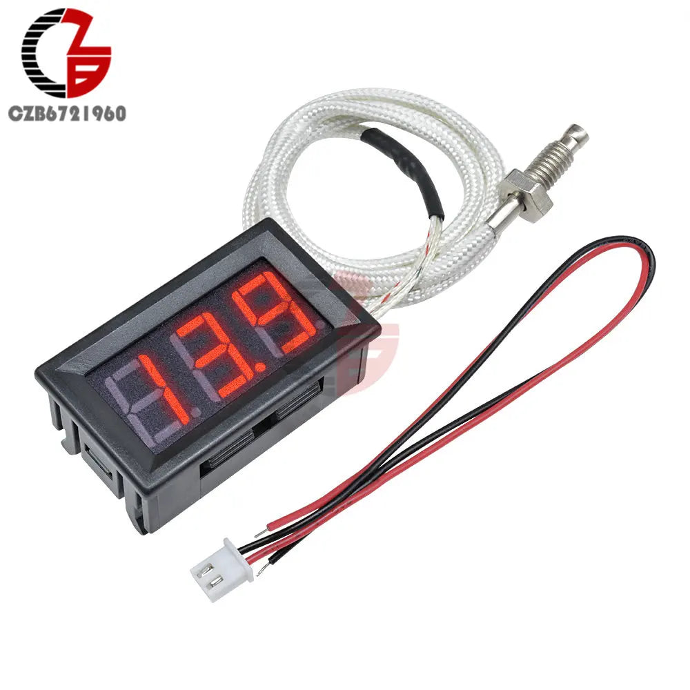 12V Digital K-Type M6 Thermocouple with Thermometer (800°C Max)