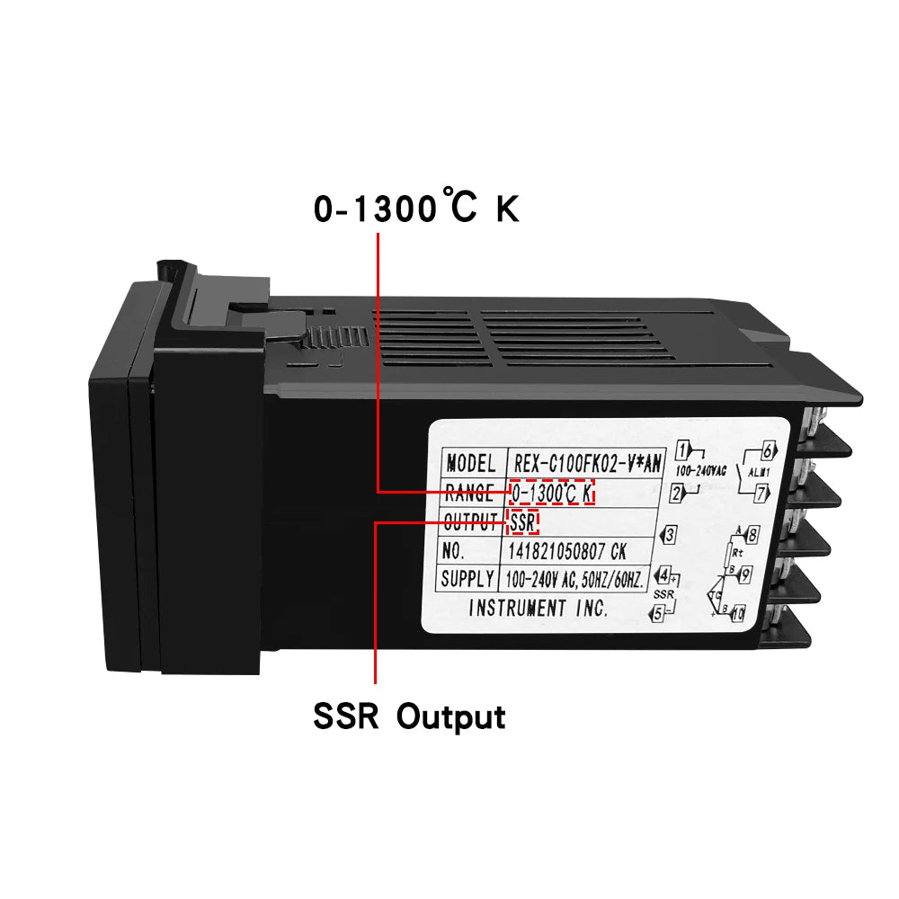 REX-C100 Digital PID Controller with SSR & K-Type Thermocouple