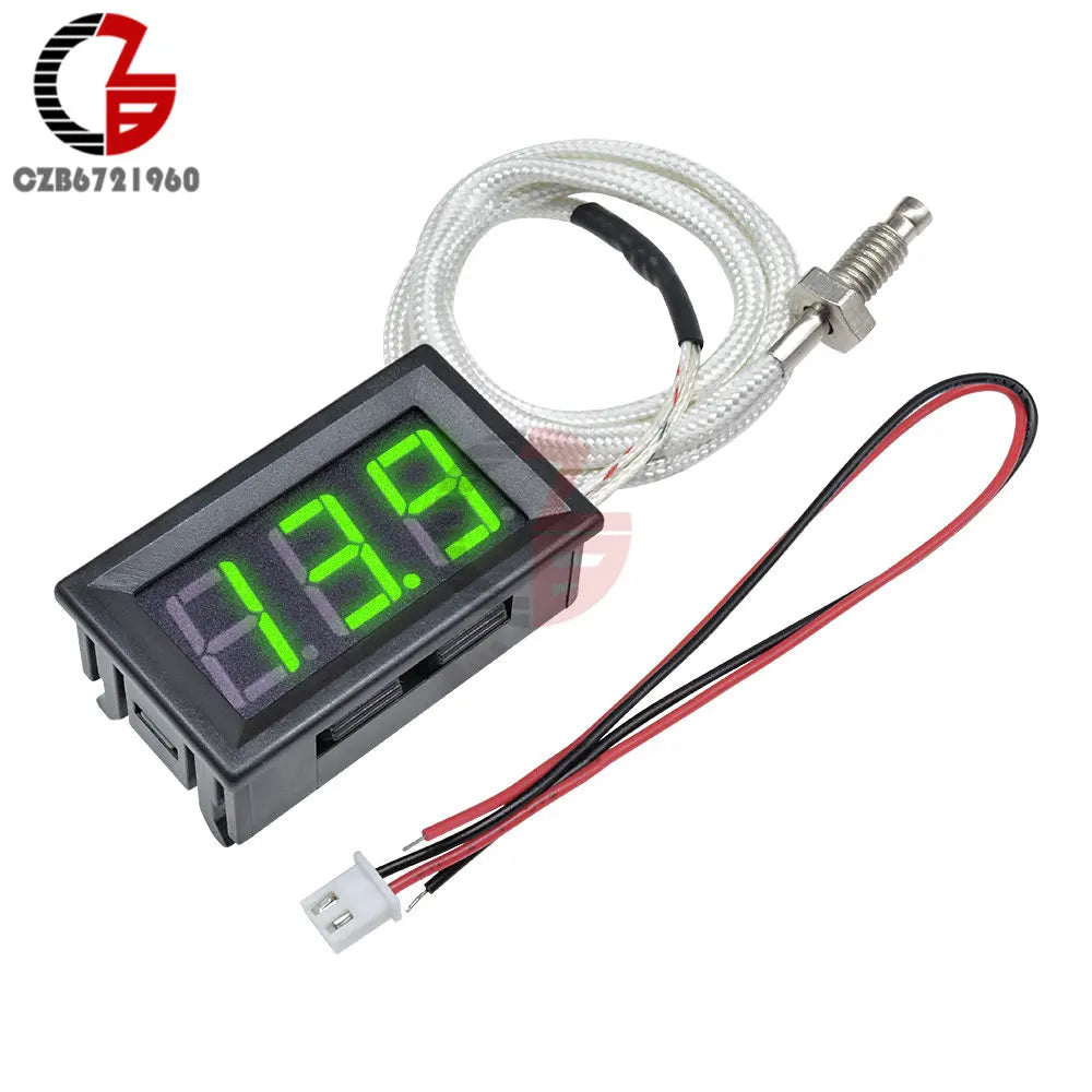 12V Digital K-Type M6 Thermocouple with Thermometer (800°C Max)