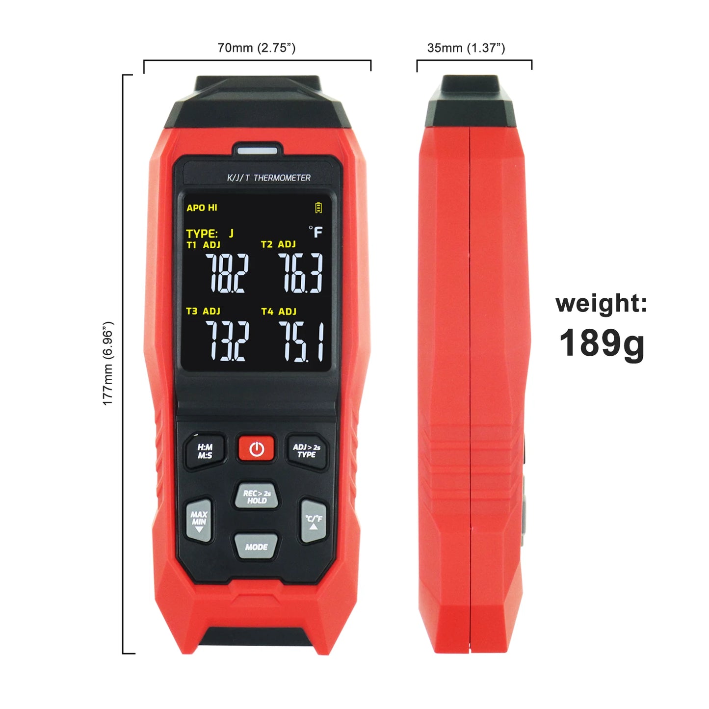 Real-Time 4-Channel Temp Datalogger (K/J/T)
