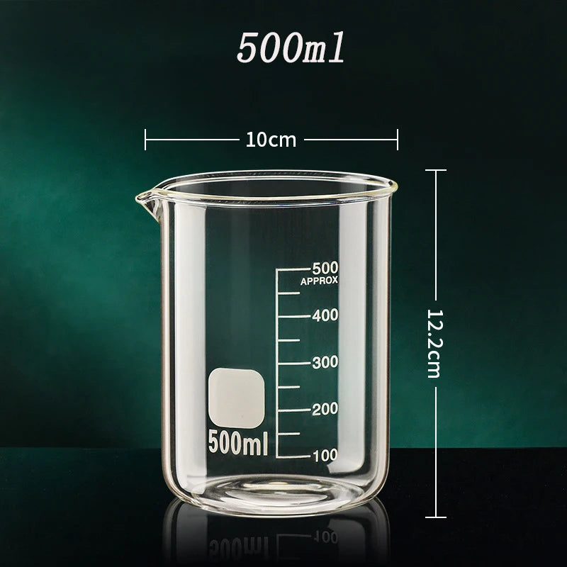 High Borosilicate Clear Glass Measuring Cup (50/100/150/250/500/1000ml)
