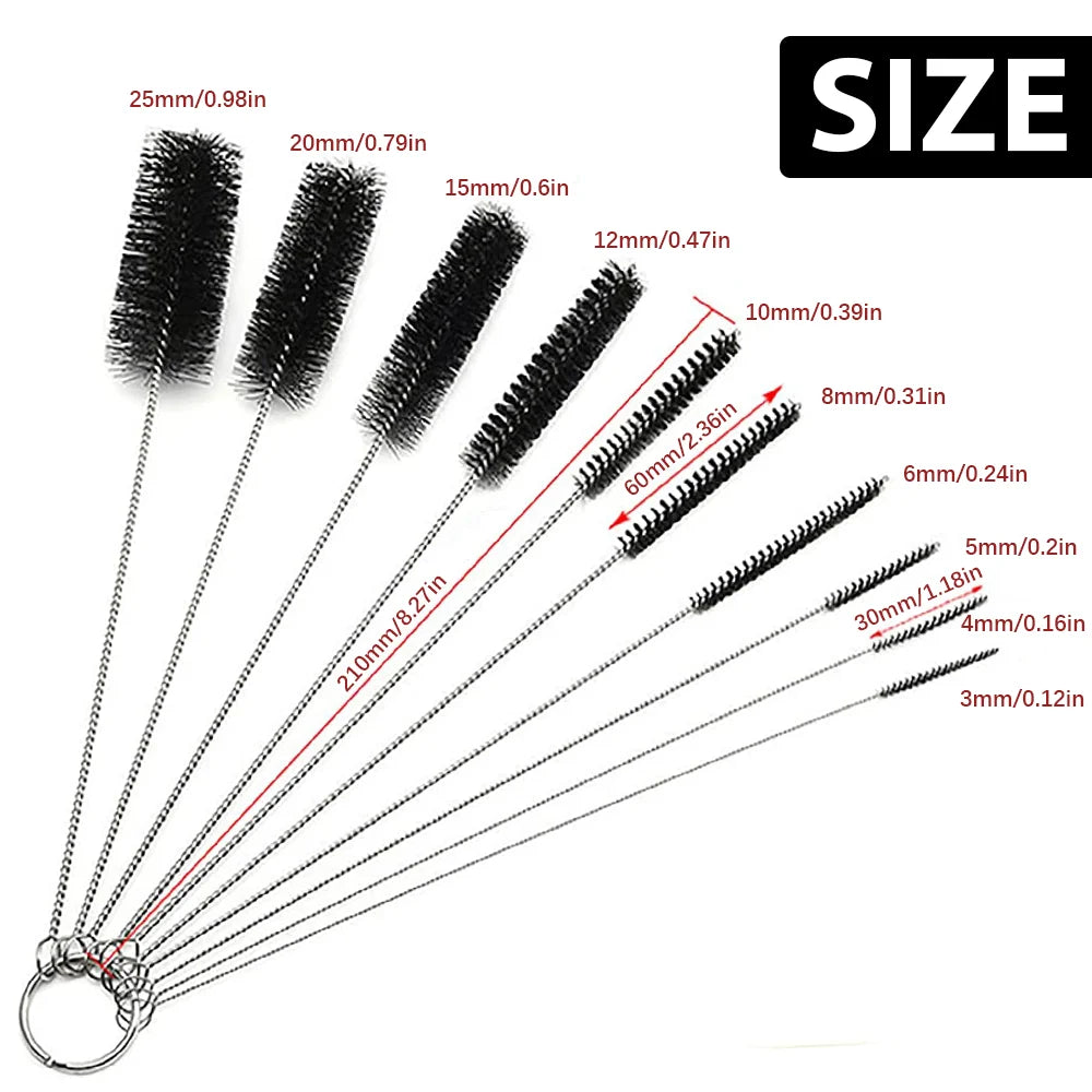 10-piece multi-functional nylon cleaning brush set