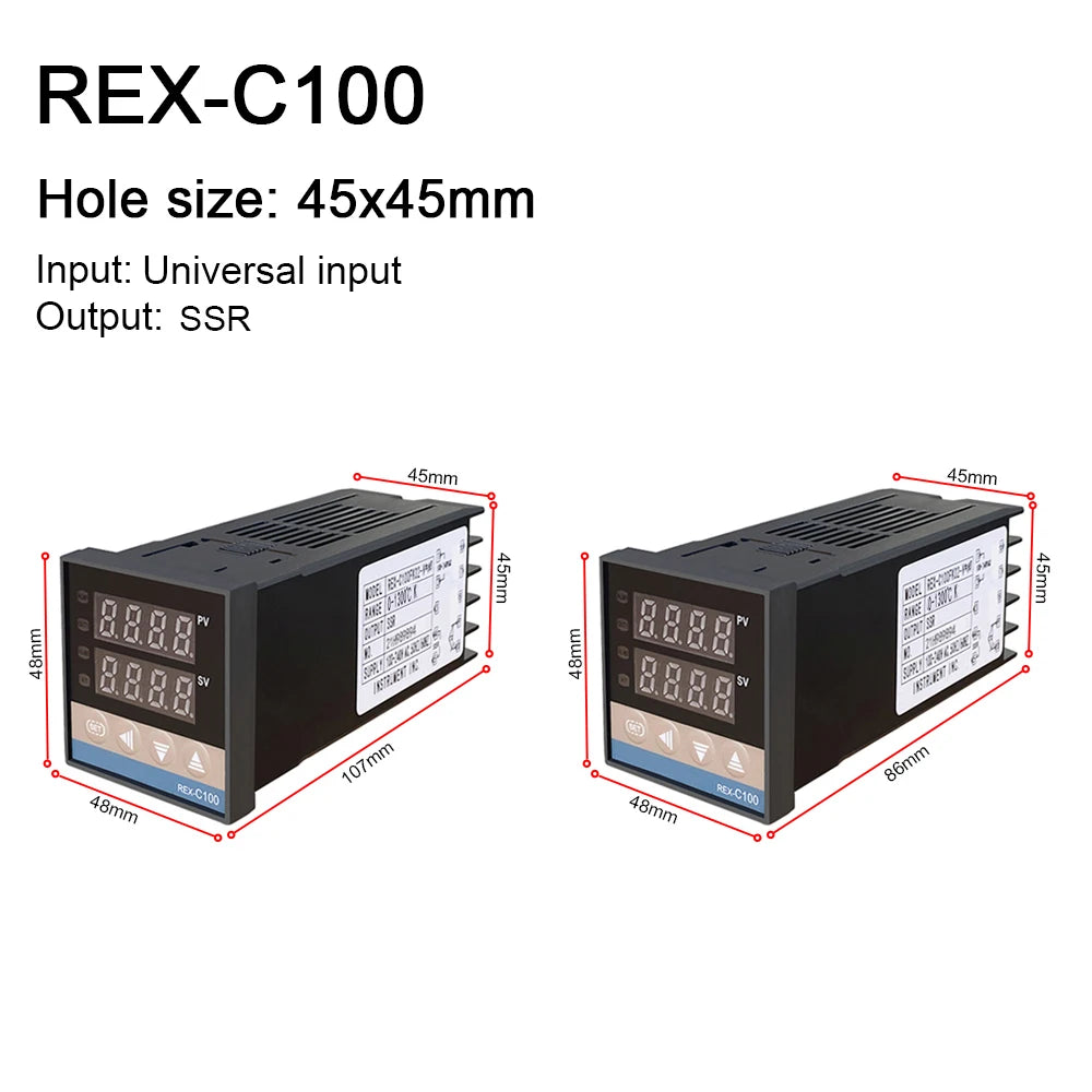 REX-C100 Digital PID Controller with SSR & K-Type Thermocouple