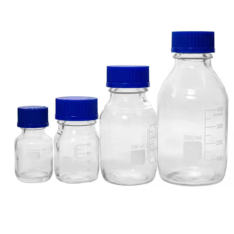 50ml/100ml/250ml Multipurpose Lab Glass Blue Cap Reagent Bottle