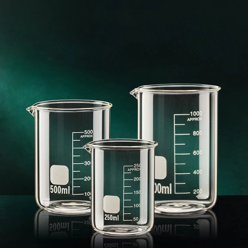High Borosilicate Clear Glass Measuring Cup (50/100/150/250/500/1000ml)