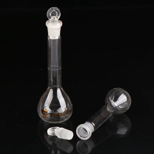 1Pc 10/25ml Transparent Glass Volumetric Flask Glassware with Stopper