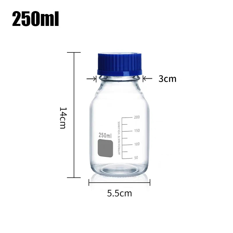 50ml/100ml/250ml Multipurpose Lab Glass Blue Cap Reagent Bottle