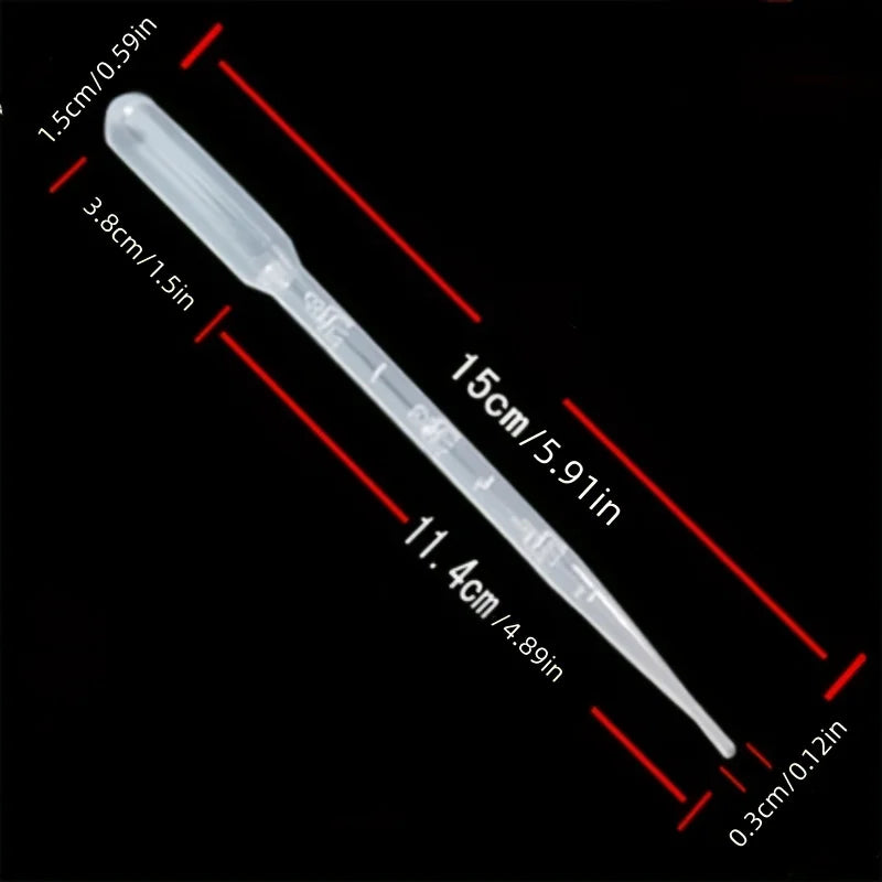 100 Pcs Clear 3ml Plastic Droppers