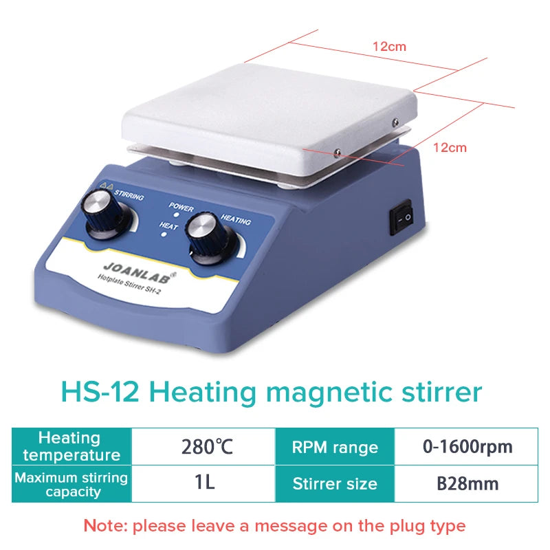 Magnetic Stirrer Hot Plate Mixer with Stir Bar 1L and 1600rpm