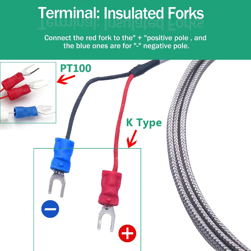 Stainless Steel M6/NPT Thermocouple (K/PT100) - Up to 800°C