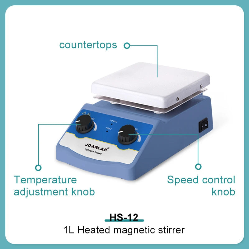 Magnetic Stirrer Hot Plate Mixer with Stir Bar 1L and 1600rpm