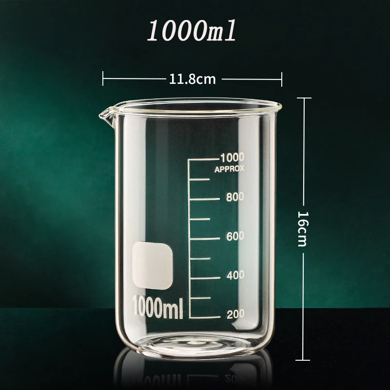 High Borosilicate Clear Glass Measuring Cup (50/100/150/250/500/1000ml)