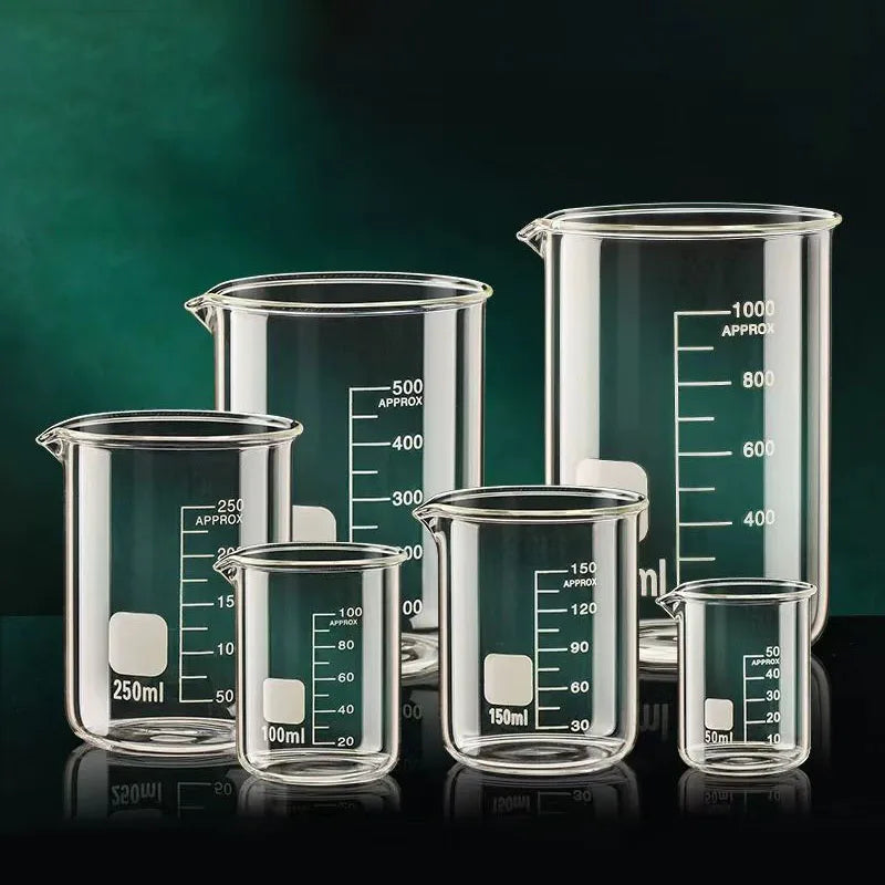 High Borosilicate Clear Glass Measuring Cup (50/100/150/250/500/1000ml)