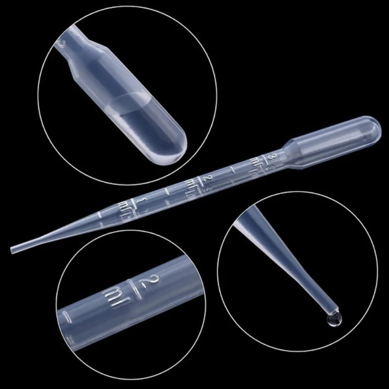100 Pcs Clear 3ml Plastic Droppers