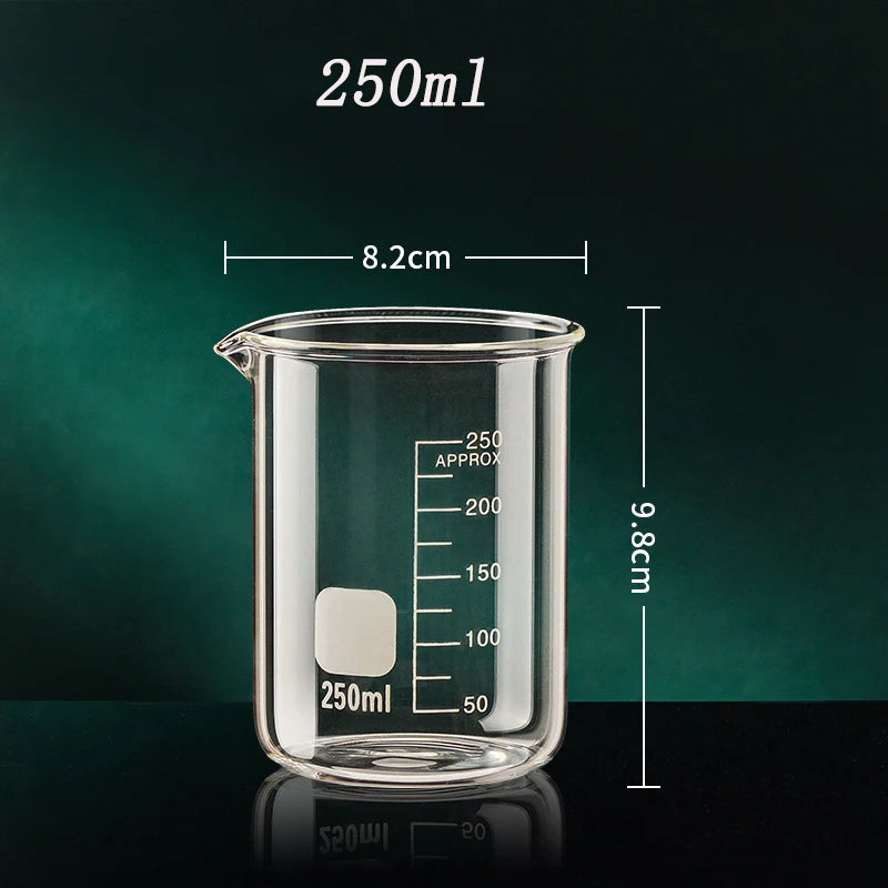 High Borosilicate Clear Glass Measuring Cup (50/100/150/250/500/1000ml)