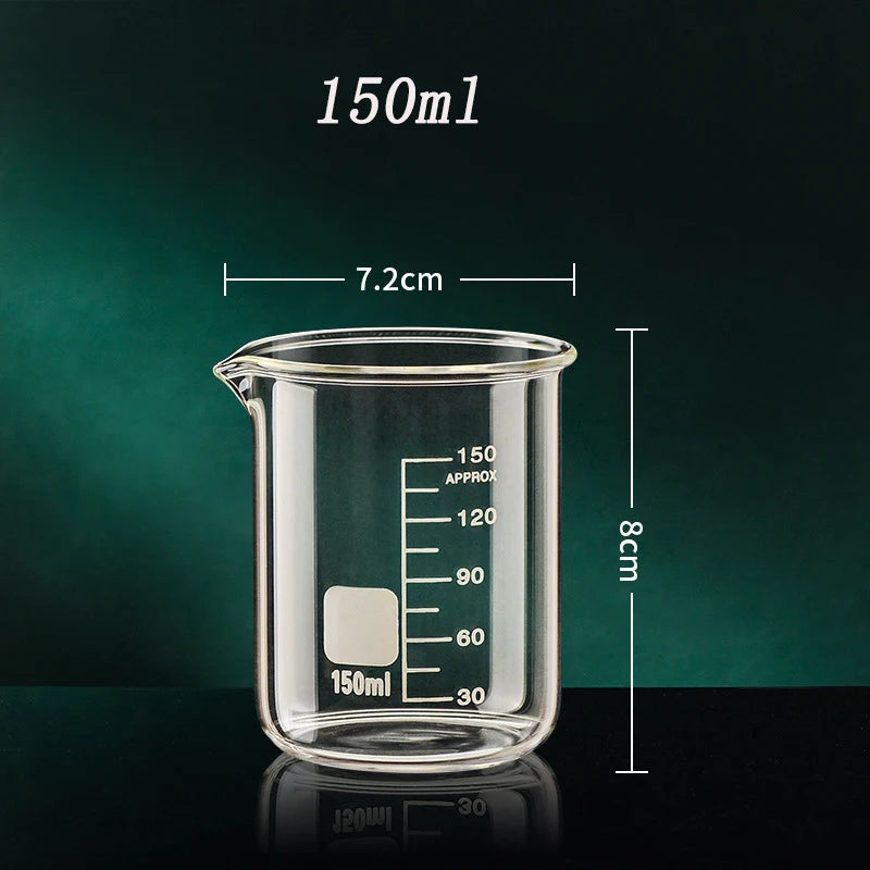 High Borosilicate Clear Glass Measuring Cup (50/100/150/250/500/1000ml)