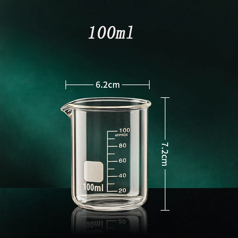 High Borosilicate Clear Glass Measuring Cup (50/100/150/250/500/1000ml)