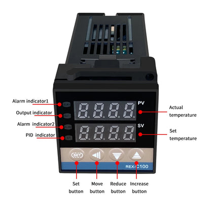 REX-C100 Digital PID Controller with SSR & K-Type Thermocouple