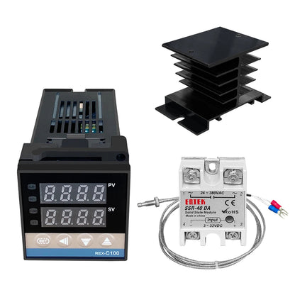 REX-C100 Digital PID Controller with SSR & K-Type Thermocouple