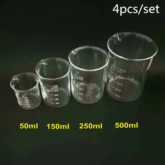 Lab Glass Beaker Set (4 Sizes)