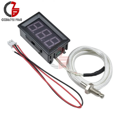 12V Digital K-Type M6 Thermocouple with Thermometer (800°C Max)