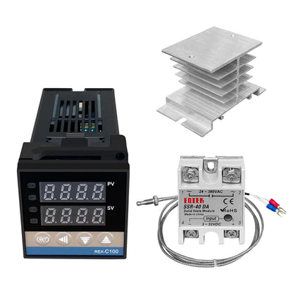 REX-C100 Digital PID Controller with SSR & K-Type Thermocouple