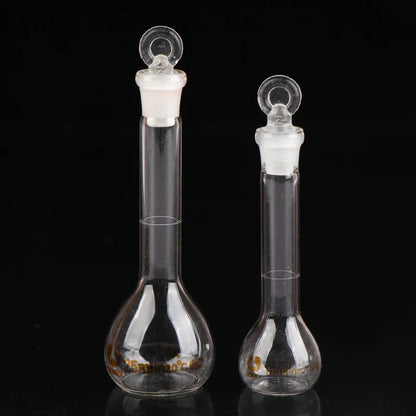 1Pc 10/25ml Transparent Glass Volumetric Flask Glassware with Stopper