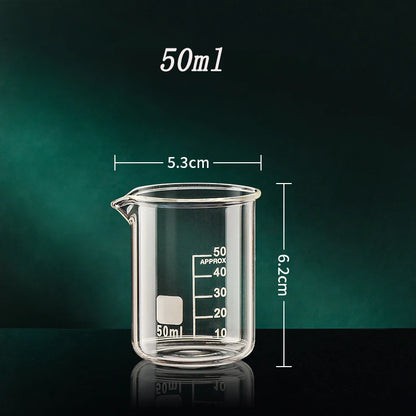 High Borosilicate Clear Glass Measuring Cup (50/100/150/250/500/1000ml)