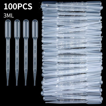 100 Pcs Clear 3ml Plastic Droppers