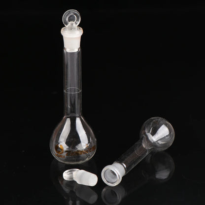 1Pc 10/25ml Transparent Glass Volumetric Flask Glassware with Stopper