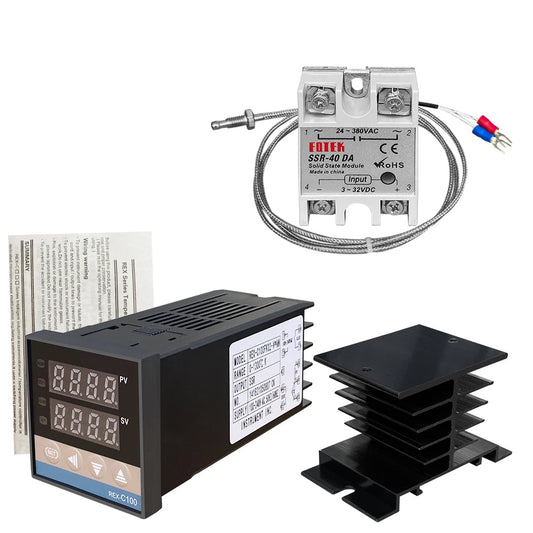 REX-C100 Digital PID Controller with SSR & K-Type Thermocouple