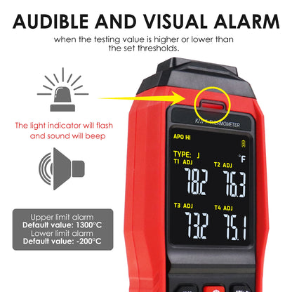 Real-Time 4-Channel Temp Datalogger (K/J/T)