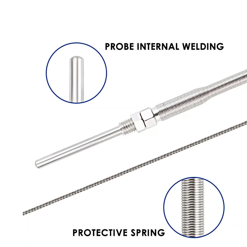 K type Thermocouple with Probe Screw Thread and Cable to Measure Temperature