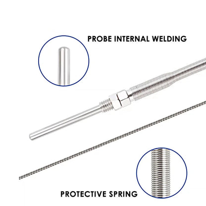 K type Thermocouple with Probe Screw Thread and Cable to Measure Temperature