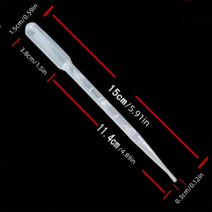 100 Pcs Clear 3ml Plastic Droppers