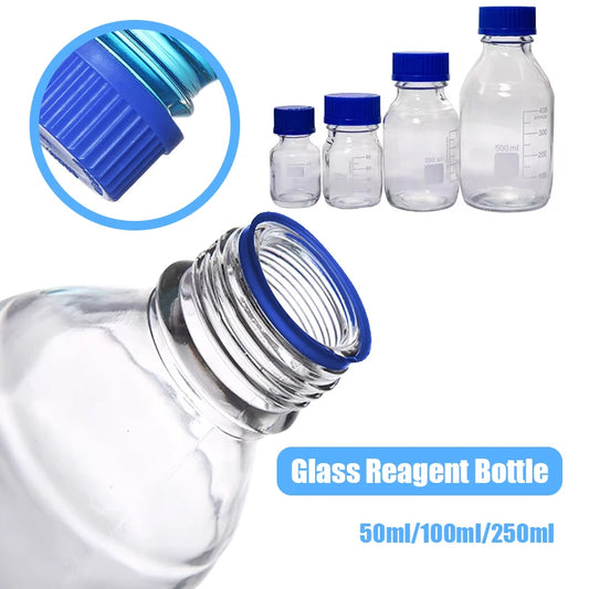 50ml/100ml/250ml Multipurpose Lab Glass Blue Cap Reagent Bottle