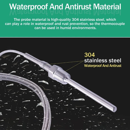 Stainless Steel M6/NPT Thermocouple (K/PT100) - Up to 800°C