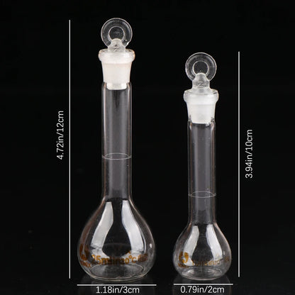 1Pc 10/25ml Transparent Glass Volumetric Flask Glassware with Stopper