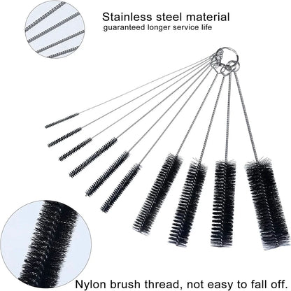 10-piece multi-functional nylon cleaning brush set