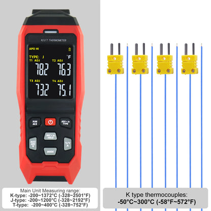 Real-Time 4-Channel Temp Datalogger (K/J/T)