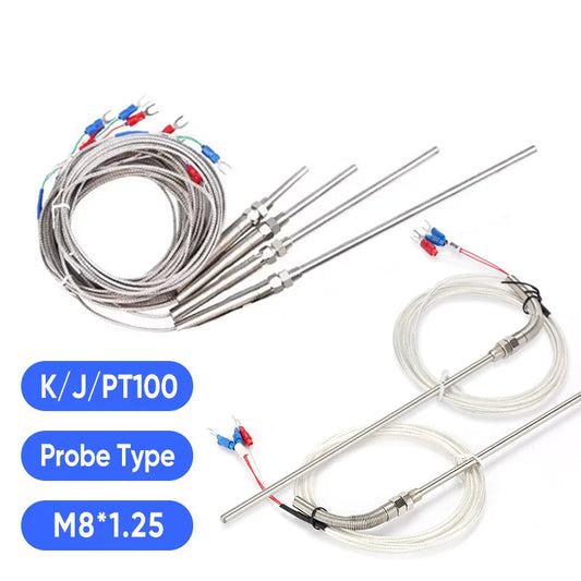 K type Thermocouple with Probe Screw Thread and Cable to Measure Temperature